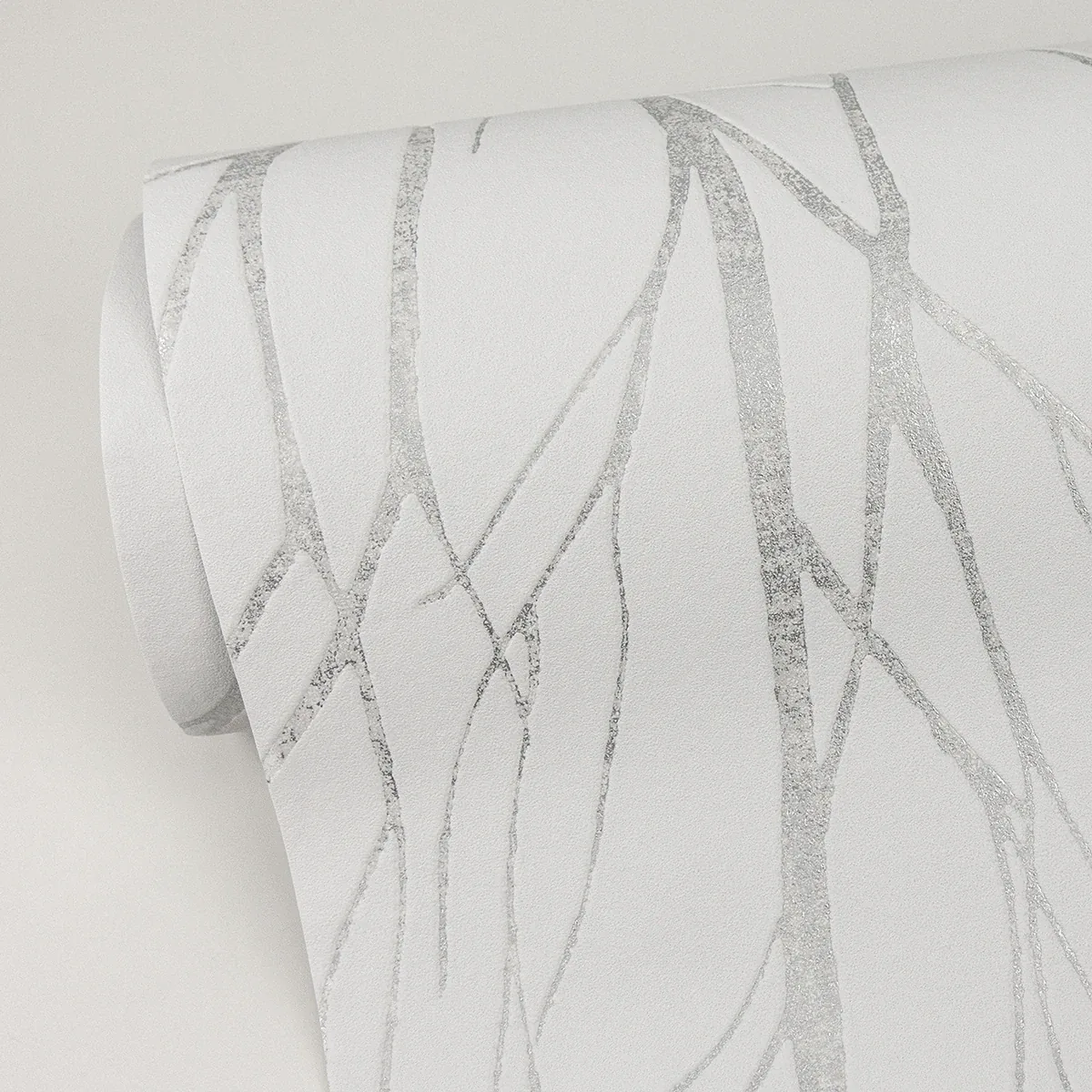 Brewster Home Fashions Diani White Metallic Tree Wallpaper - SKU 2979-37260-2