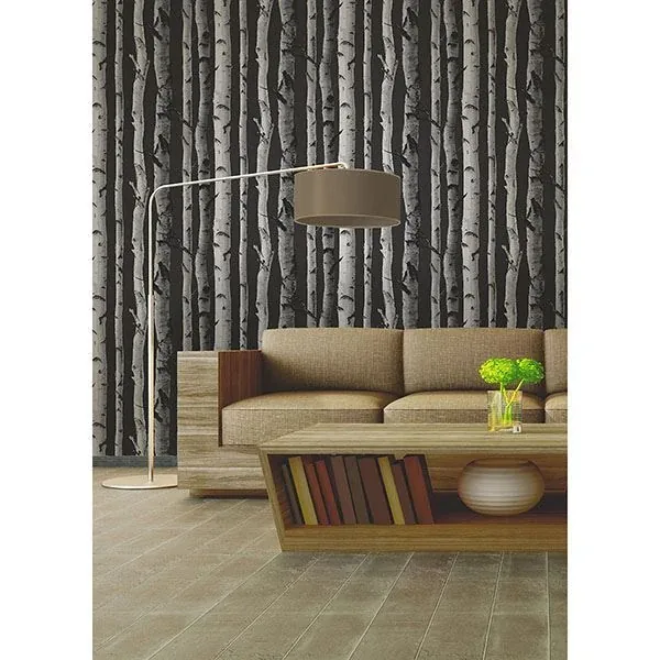 Brewster Home Fashions Distinctive Black Birch Tree Wallpaper - SKU 2900-31052