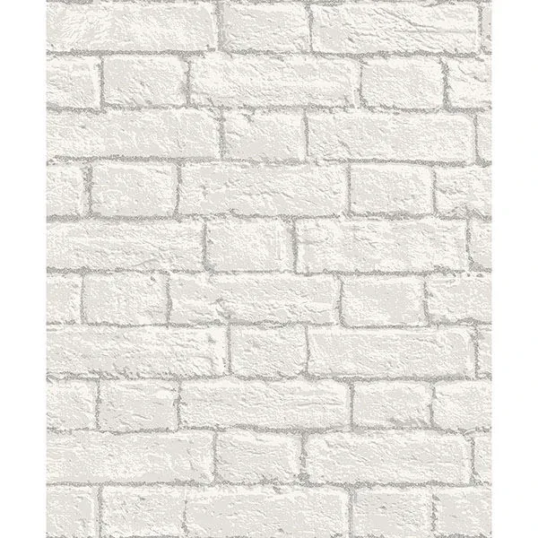 Brewster Home Fashions Ditmas White Brick Wallpaper - SKU M1038