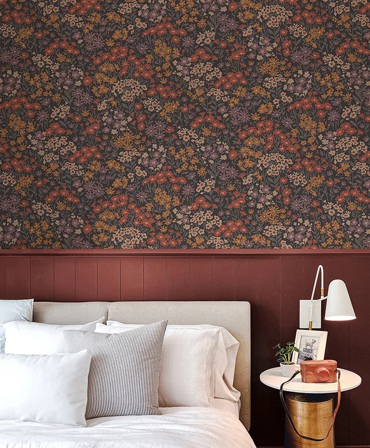 Brewster Home Fashions Ditsy Orange Daisies Wallpaper - SKU 4164-M1812