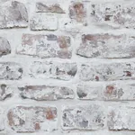 Brewster Home Fashions Domenic White Whitewashed Brick Wallpaper - SKU AH671100