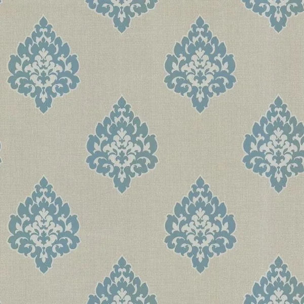 Brewster Home Fashions Donald Aqua Transitional Damask Print Wallpaper - SKU 484-68087