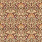 Brewster Home Fashions Donovan Burnt Sienna Nouveau Floral Wallpaper - SKU M1194