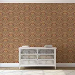 Brewster Home Fashions Donovan Burnt Sienna Nouveau Floral Wallpaper - SKU M1194