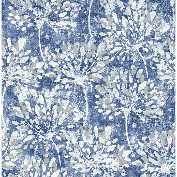Brewster Home Fashions Dori Blue Painterly Floral Wallpaper - SKU 2980-26187