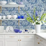 Brewster Home Fashions Dori Blue Painterly Floral Wallpaper - SKU 2980-26187