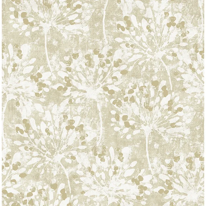 2980-26188 | Dori Gold Painterly Floral Wallpaper