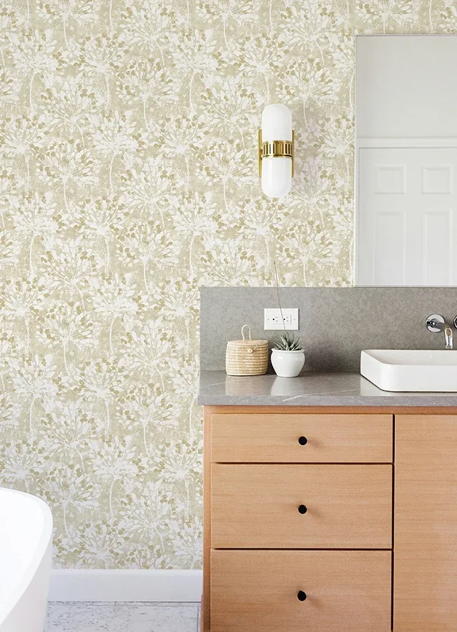 Brewster Home Fashions Dori Gold Painterly Floral Wallpaper - SKU 2980-26188