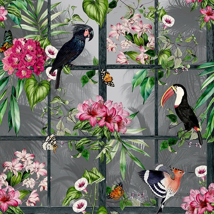 Brewster Home Fashions Dorothea Multicolor Tropical Birds Wallpaper - SKU AH924408