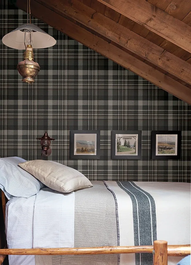 Brewster Home Fashions Dutton Plaid Charcoal Wallpaper - SKU 4142-72632