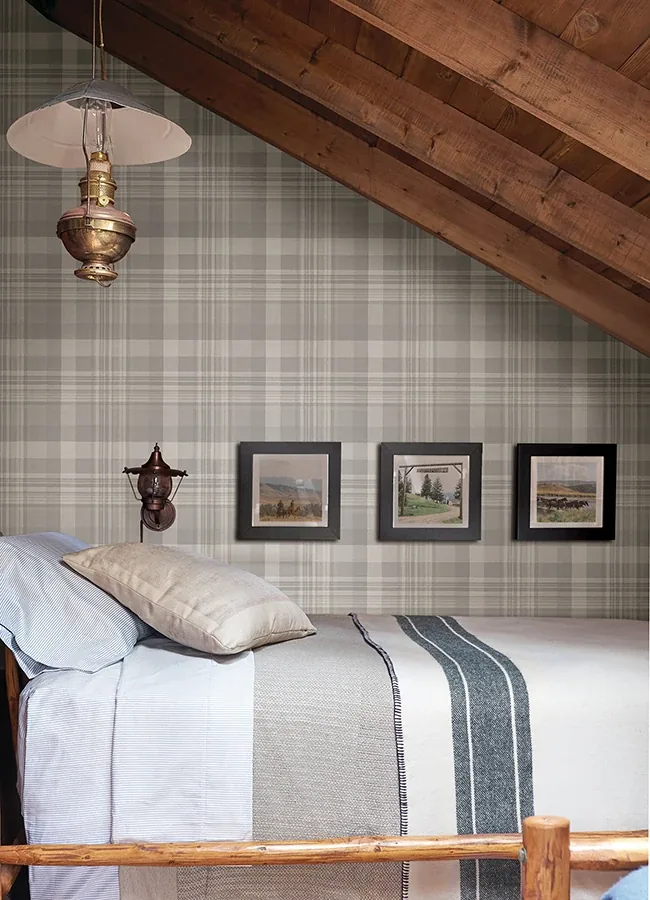 Brewster Home Fashions Dutton Plaid Grey Wallpaper - SKU 4142-72634