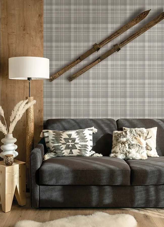 Brewster Home Fashions Dutton Plaid Grey Wallpaper - SKU 4142-72634