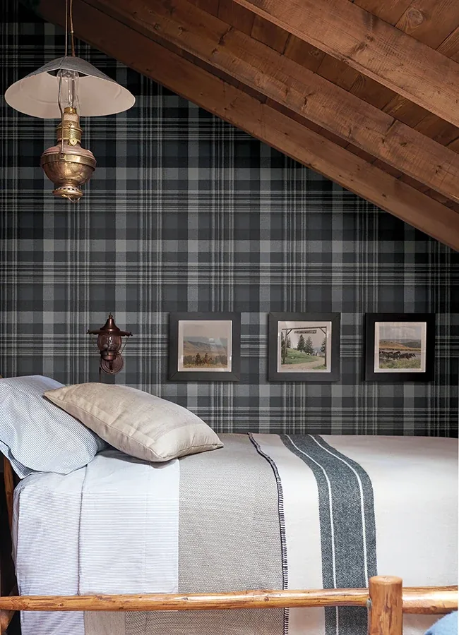 Brewster Home Fashions Dutton Plaid Indigo Wallpaper - SKU 4142-72635