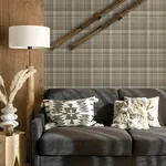 Brewster Home Fashions Dutton Plaid Light Brown Wallpaper - SKU 4142-72633
