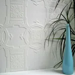Brewster Home Fashions Early Victorian White Paintable Textured Vinyl Wallpaper - SKU 437-RD01600