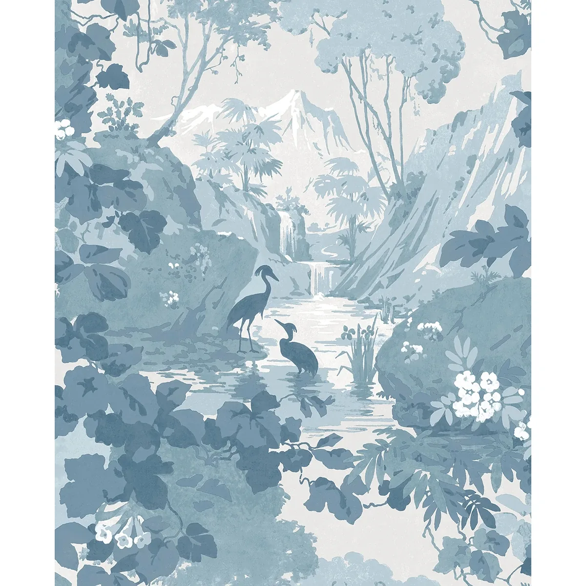 M1675 | Eden Blue Crane Lagoon Wallpaper
