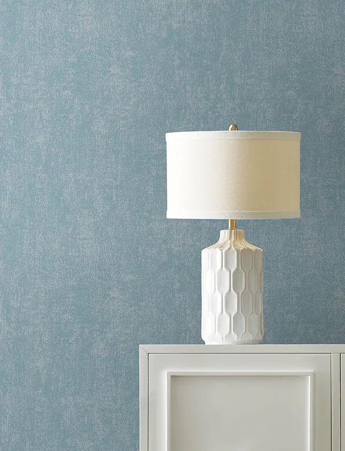 Brewster Home Fashions Edmore Sky Blue Faux Suede Wallpaper - SKU 4144-9164