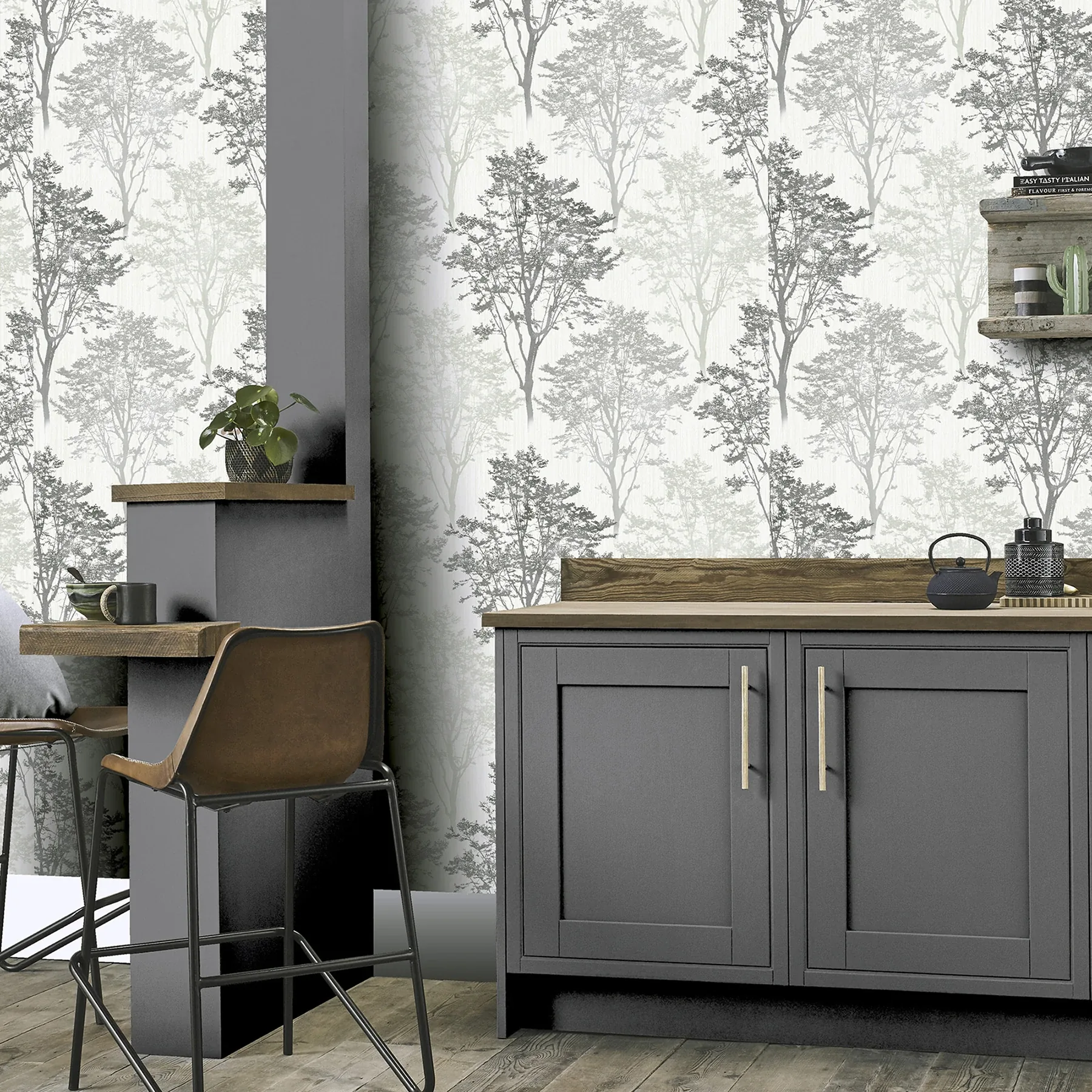 Brewster Home Fashions Edwin Grey Wildwood Wallpaper - SKU AH259502