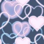Brewster Home Fashions Effie Navy Neon Heart Wallpaper - SKU AH925605