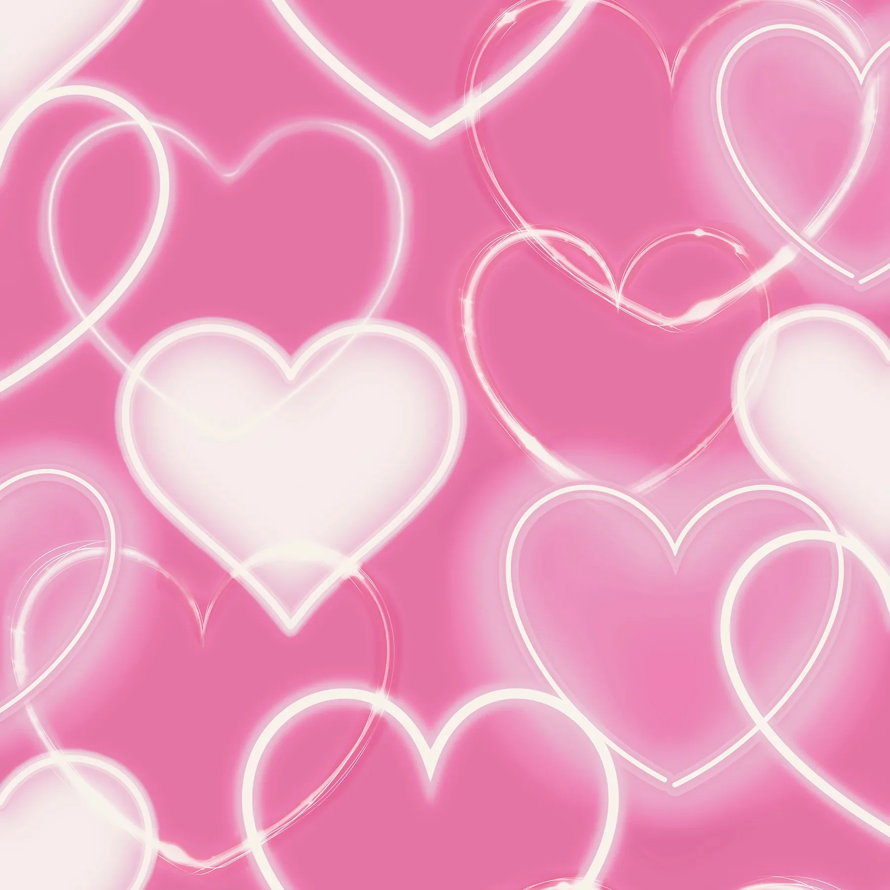 AH100222AH | Effie Pink Neon Heart Wallpaper