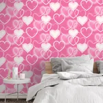 Brewster Home Fashions Effie Pink Neon Heart Wallpaper - SKU AH100222AH