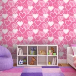 Brewster Home Fashions Effie Pink Neon Heart Wallpaper - SKU AH100222AH