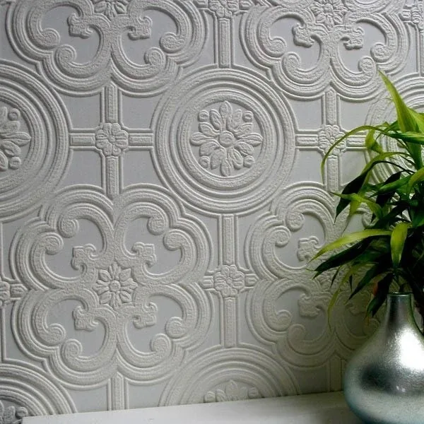 Brewster Home Fashions Egon White Paintable Textured Vinyl Wallpaper - SKU 437-RD80029