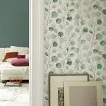 Brewster Home Fashions Elaina Aqua Watercolor Boughs Wallpaper - SKU RH691702