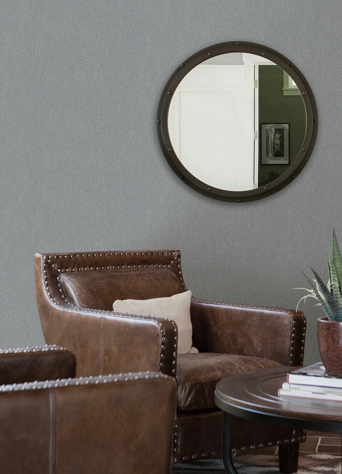 Brewster Home Fashions Elbert Dark Grey Zig Zag Wallpaper - SKU 4041-35919