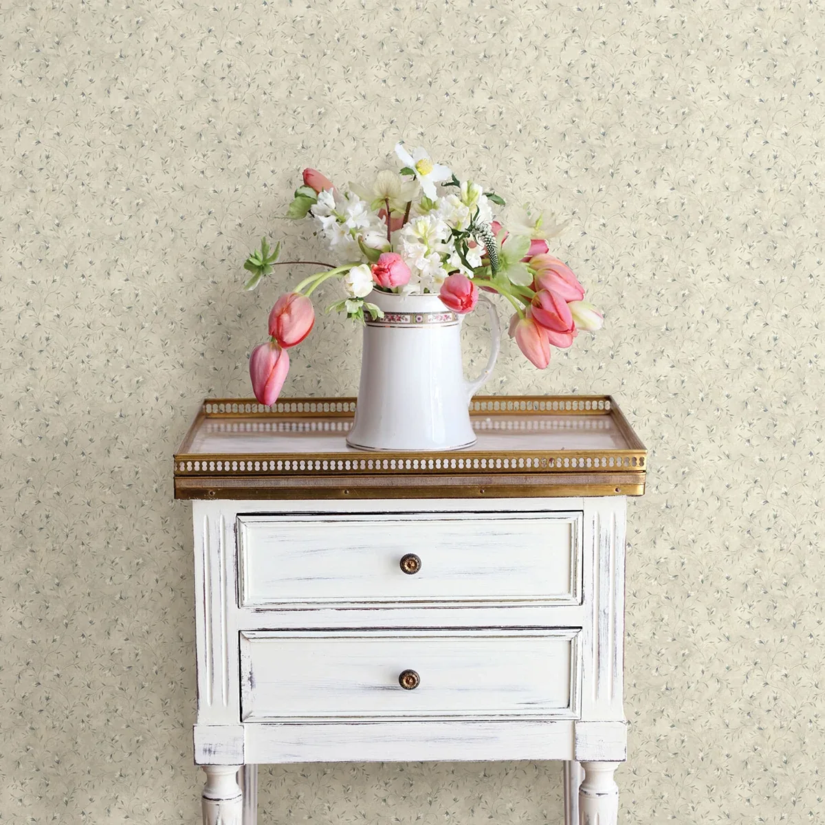 Brewster Home Fashions Eleanor Blue Folk Botanical Trail Wallpaper - SKU 3123-216113