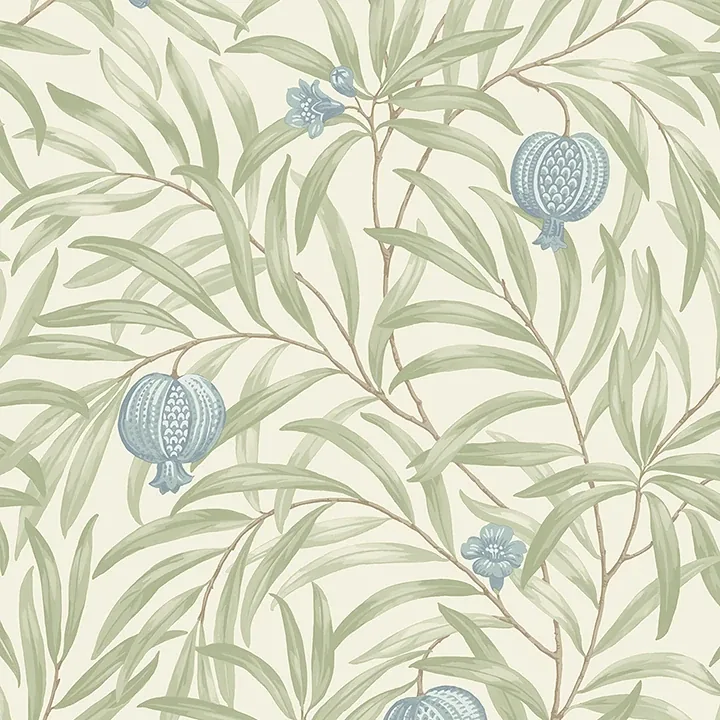 Brewster Home Fashions Elena Blue Pomegranate Wallpaper - SKU BG9611