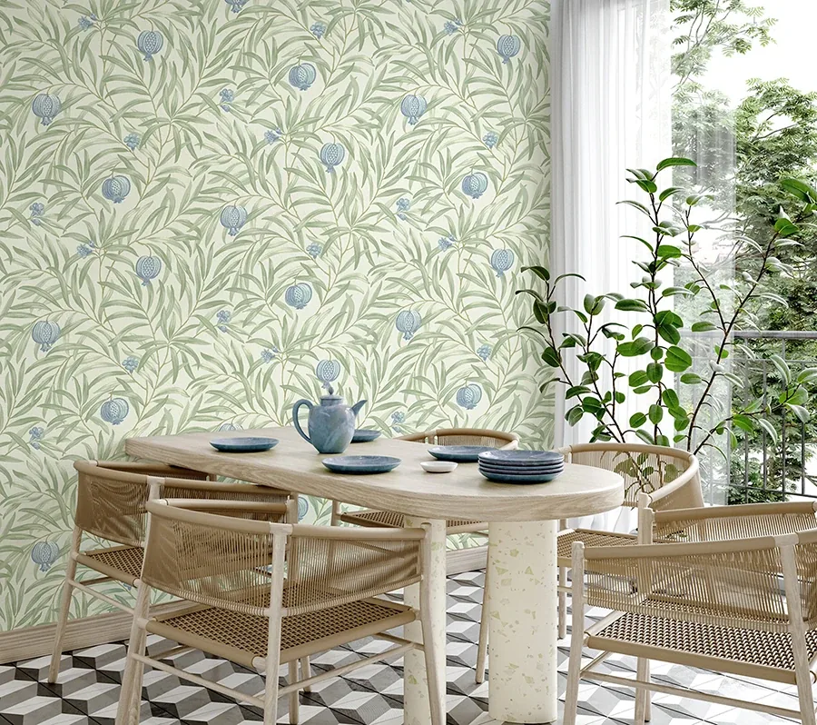 Brewster Home Fashions Elena Blue Pomegranate Wallpaper - SKU BG9611