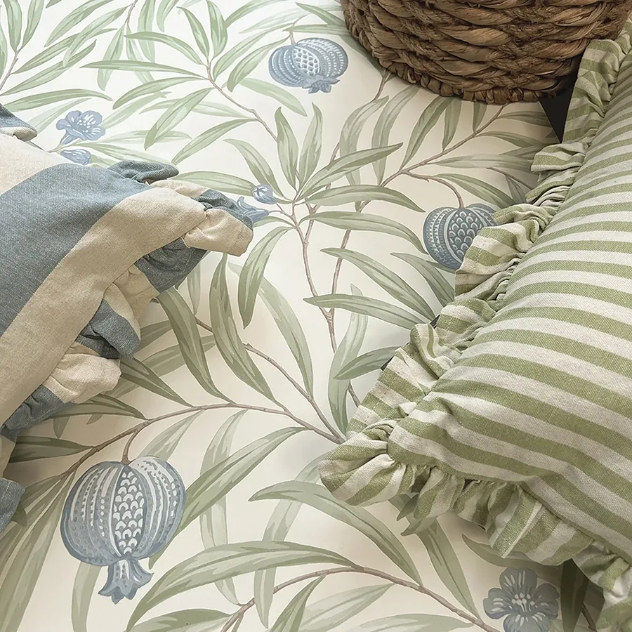 Brewster Home Fashions Elena Blue Pomegranate Wallpaper - SKU BG9611