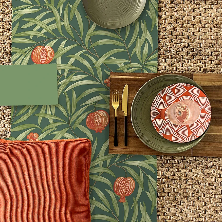 Brewster Home Fashions Elena Green Pomegranate Wallpaper - SKU BG9613
