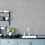 Brewster Home Fashions Elfrida Grey Linen Wallpaper - SKU AH295400