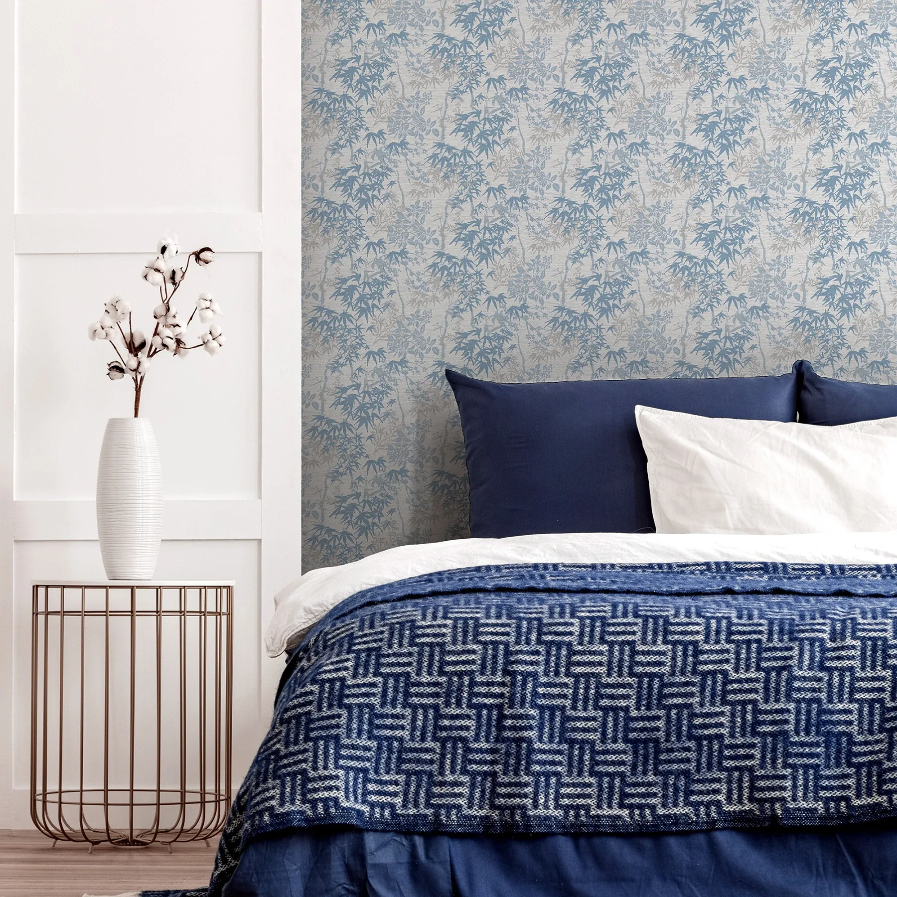 Brewster Home Fashions Elinore Blue Bamboo Trail Wallpaper - SKU AH924407