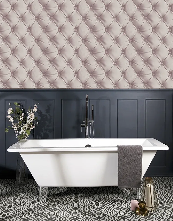 Brewster Home Fashions Ella Blush Tufted Wallpaper - SKU AH618103