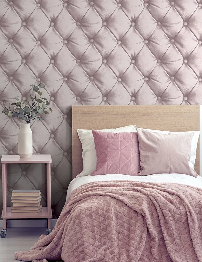 Brewster Home Fashions Ella Blush Tufted Wallpaper - SKU AH618103