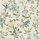 Brewster Home Fashions Elspeth Light Yellow Floral Trail Wallpaper - SKU FD43448
