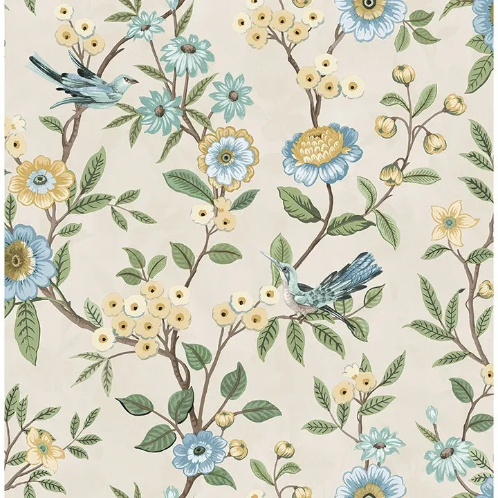 FD43448 | Elspeth Light Yellow Floral Trail Wallpaper