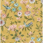 Brewster Home Fashions Elspeth Mustard Floral Trail Wallpaper - SKU FD43446