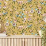 Brewster Home Fashions Elspeth Mustard Floral Trail Wallpaper - SKU FD43446