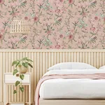 Brewster Home Fashions Elspeth Pink Floral Trail Wallpaper - SKU FD43445