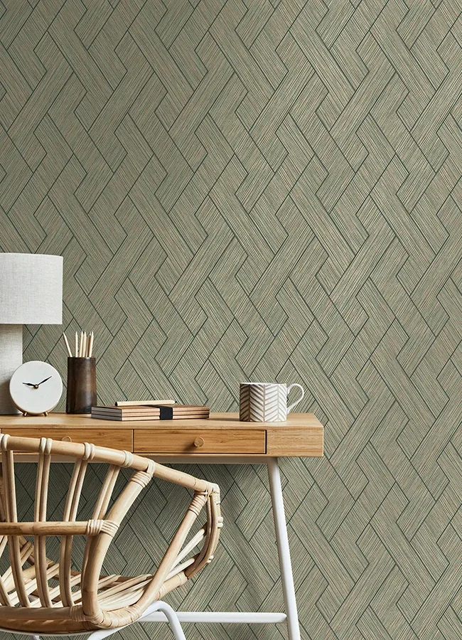 Brewster Home Fashions Ember Copper Geometric Basketweave Wallpaper - SKU 4125-26726
