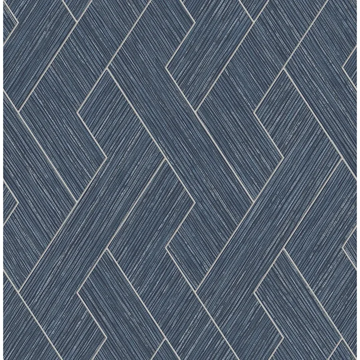 Brewster Home Fashions Ember Indigo Geometric Basketweave Wallpaper - SKU 4125-26727