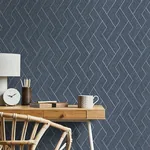 Brewster Home Fashions Ember Indigo Geometric Basketweave Wallpaper | Wallpaper Twins Brewster Home Fashions Ember Indigo Geometric Basketweave Wallpaper - SKU 4125-26727