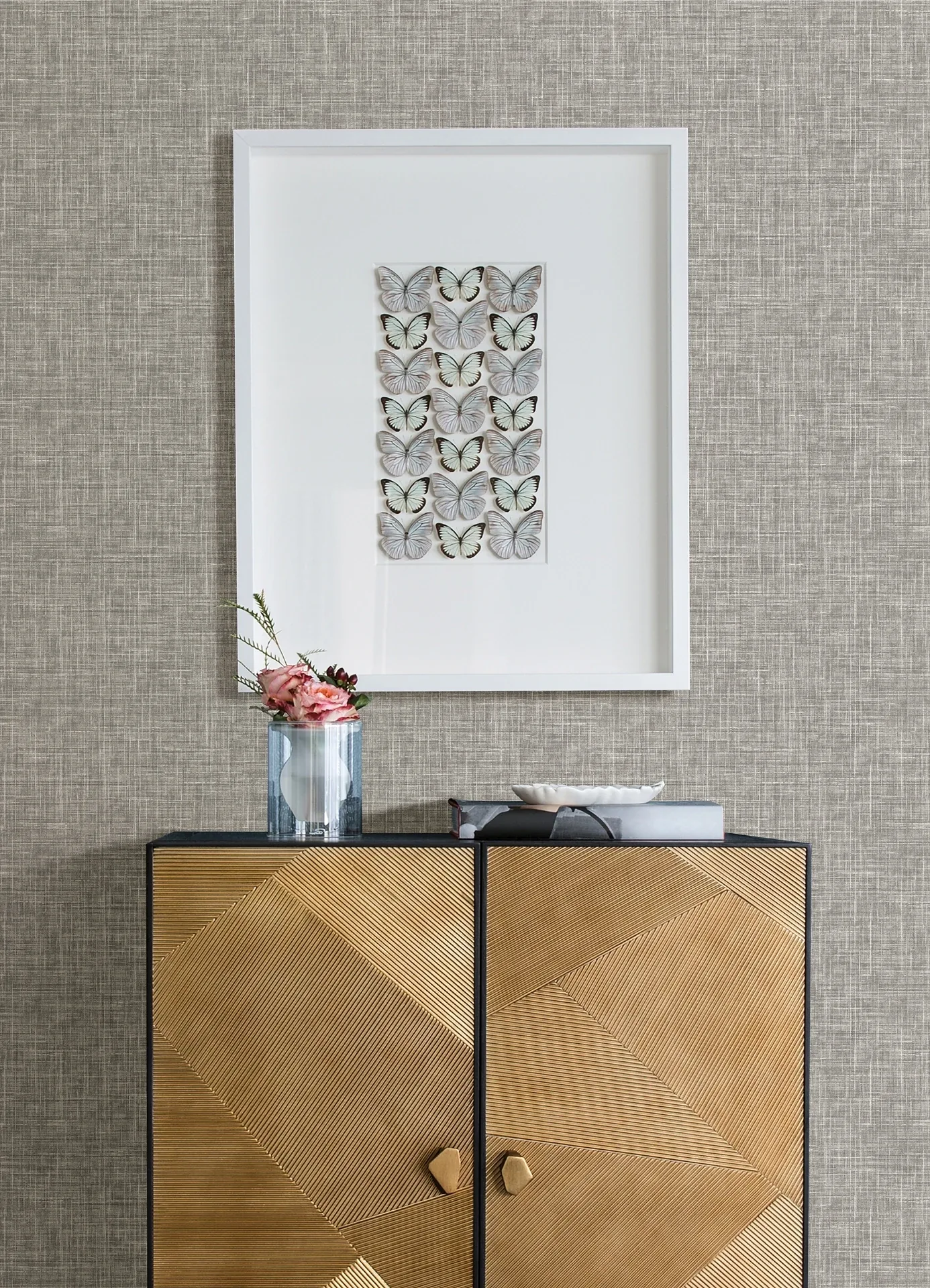 Brewster Home Fashions Emerson Grey Linen Wallpaper - SKU 4157-26354