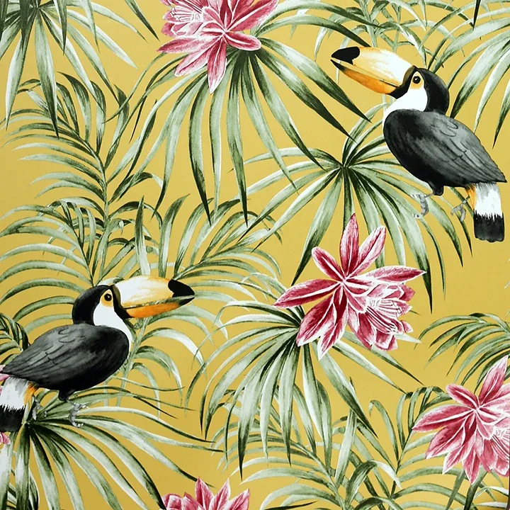 Brewster Home Fashions Emmeline Yellow Toucan Wallpaper - SKU AH298301
