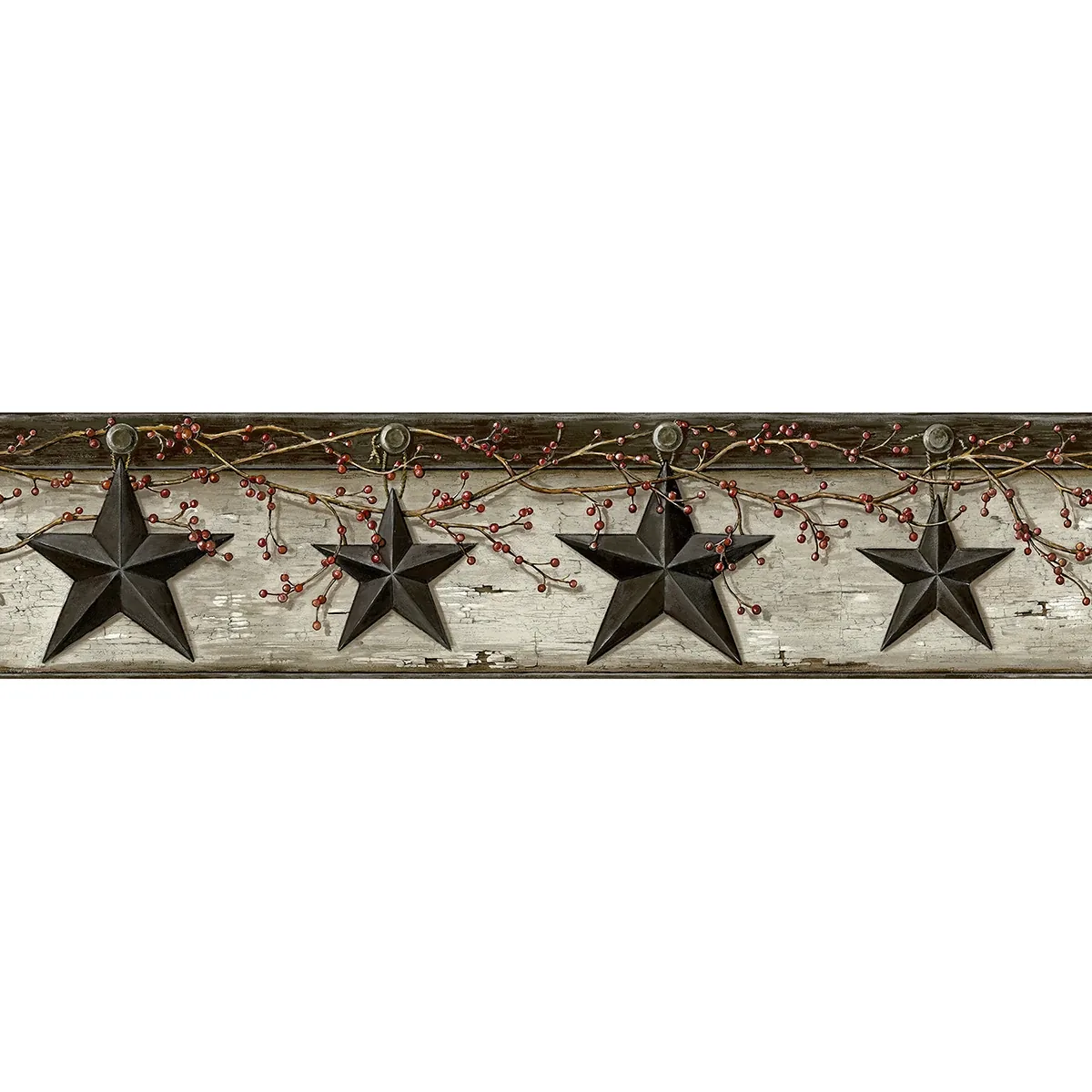 Brewster Home Fashions Ennis Black Rustic Barn Star Wallpaper - SKU 3123-44601