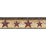 Brewster Home Fashions Ennis Maroon Rustic Barn Star Wallpaper - SKU 3123-44603